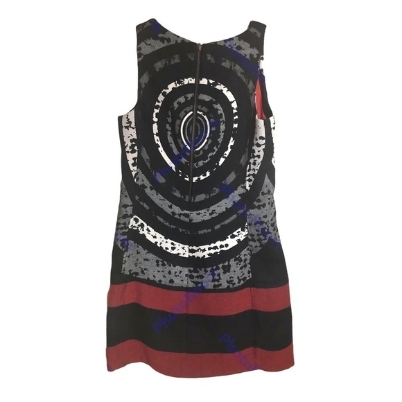 DESIGUAL Black Red White Sleeveless Dress Size 6 US 38 EU - Picture 4 of 10